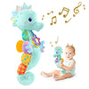 Sumobaby Infant Baby Musical Stuffed Animal Activity Soft Toys With Multi-Sensory Crinkle, Rattle And Textures, For Tummy Time Newborn 0-3-6-12 Months Boys, Girls, Seahorses, Blue