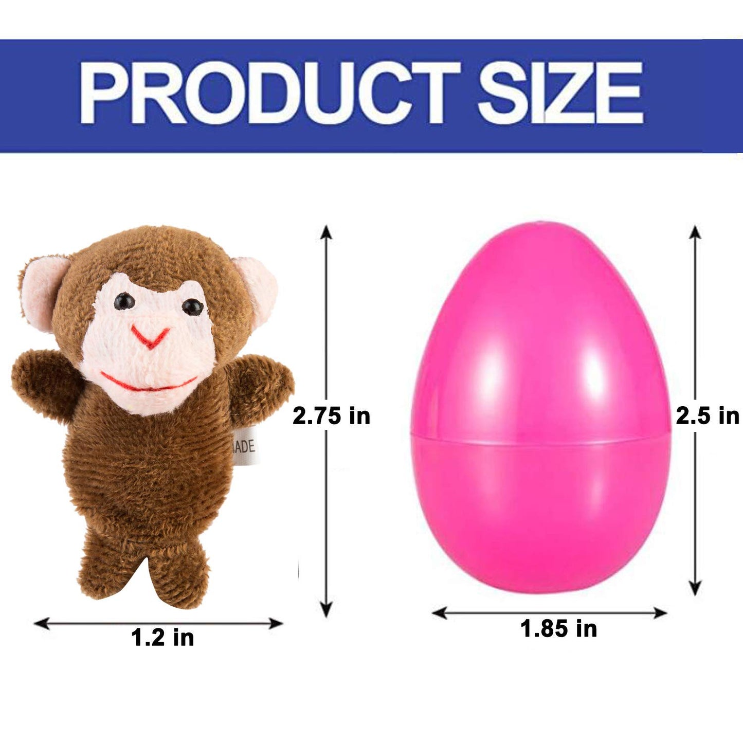 Easter Eggs With Mini Animal Finger Puppets Plush Toys, Kids Easter Basket Stuffers Party Favor School Classroom Rewards, Easter Egg Hunt Filler 12 Pack