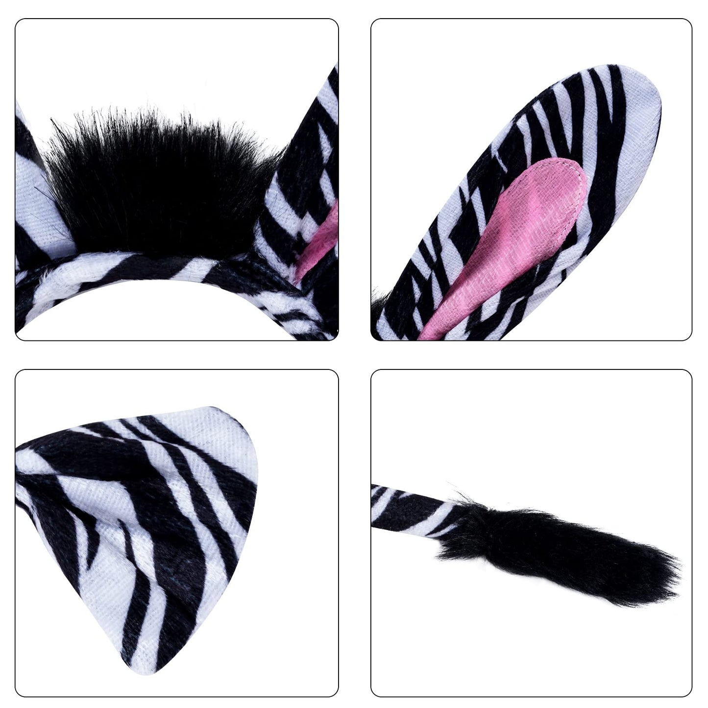 Marrywindix Black Zebra Costume Tutu Set - One Size Animal Fancy Dress for Halloween Party Dress Up Accessories