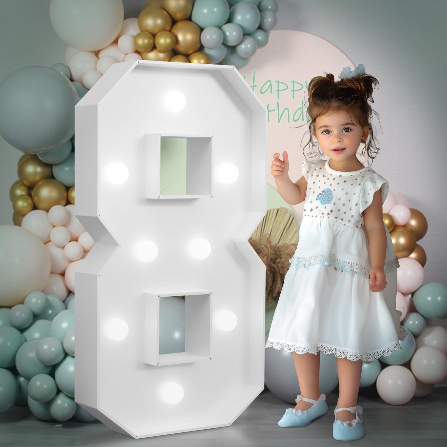 Imprsv Light-Up Numbers 8Th Birthday Decorations: Large 3Ft Marquee Number 8 80Th Birthday Women Men Eight Year Old Birthday Dec