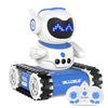 Allcele Led Rc Robot Toys, Rc Robot For Boys And Girls With Walkie Talkie, Programming, Music, Demo And Led Function, Remote Control Robot Toy, Gift For Kids 3-8 Years Old Blue White