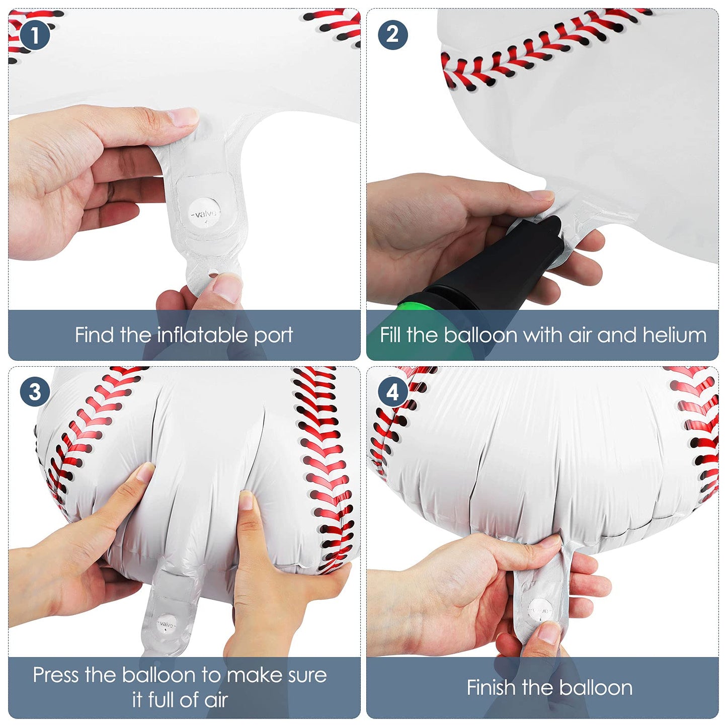 Durony 12 Pieces 18 Inches Baseball Balloons Baseball Themed Party Decorations Foil Mylar Baseball Balloons For Birthday Party S