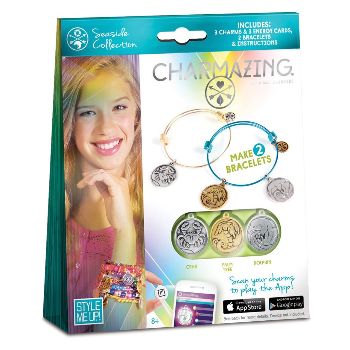 Style Me Up! Charmazing - Let'S Get Started! - Seaside Collection. Crab, Palm Tree, Dolphin