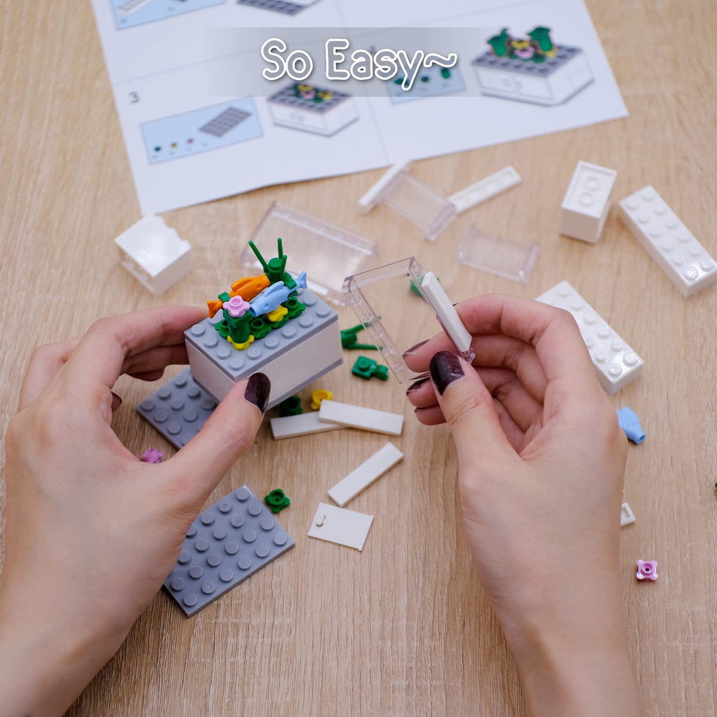 Fish Tank Building Kit, Junior Ideas Building Sets For Child, Toy Fish Tank Building Blocks Model, Creatvie Moc For Boys & Girls