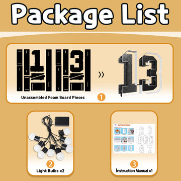 Imprsv 3Ft Black 13Th-Birthday Decorations Numbers: 13Th Birthday Party Anniversary Decorations Large Light Up Numbers 13 For Gi