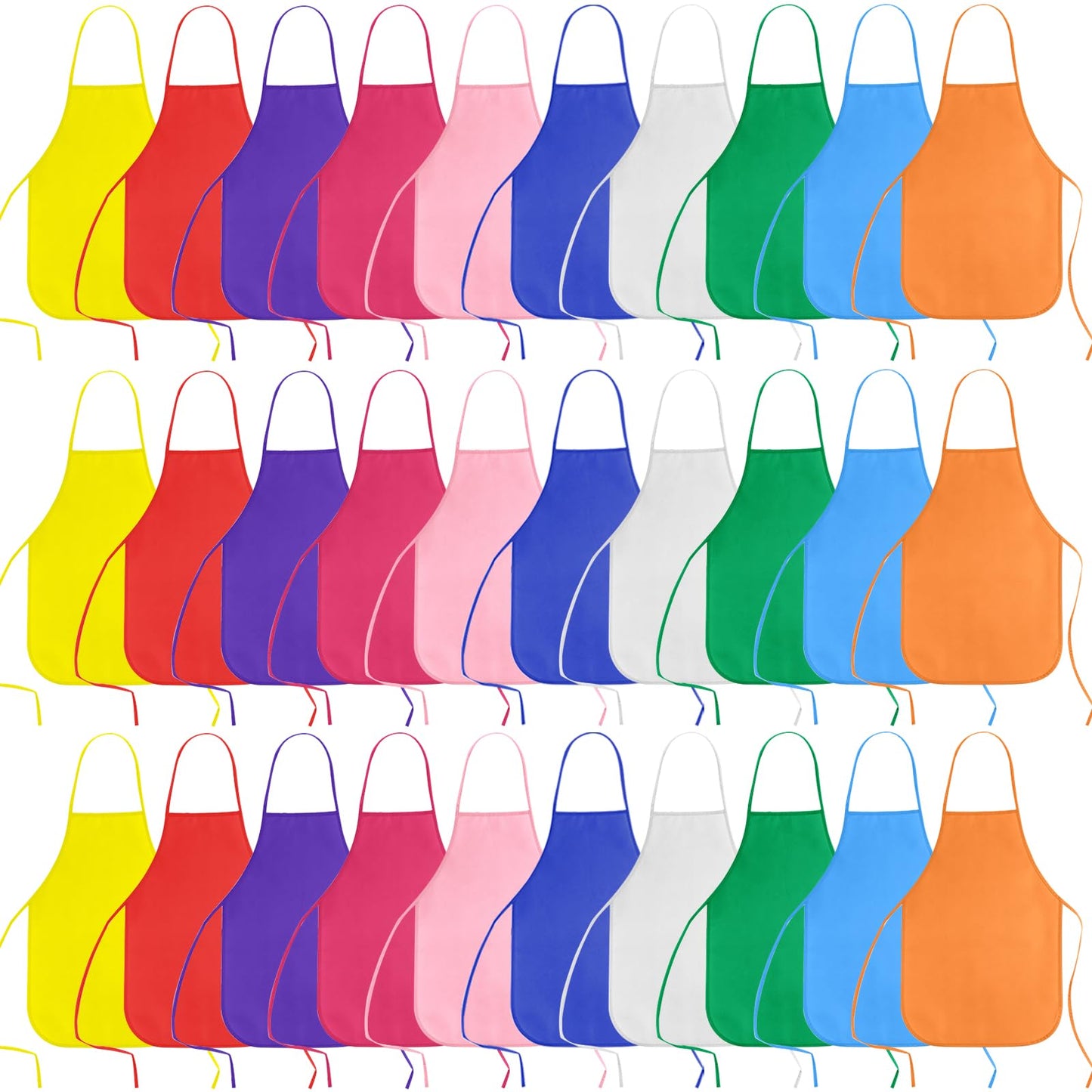 Kuuqa 30 Pack Kids Apron Painting Aprons For Kids, Kids Painting Apron Art Smocks Kid Apron For Classroom Painting Party Supplies