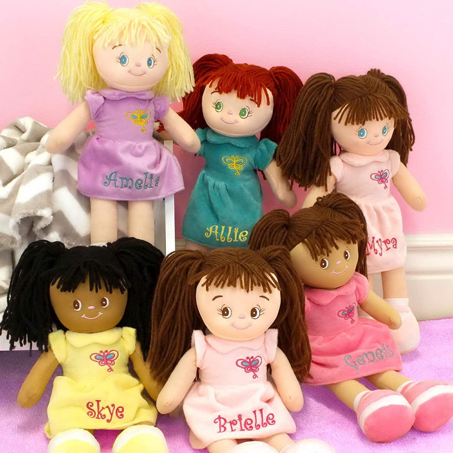 Dibsies Personalized Butterfly Snuggle Doll - 15 Inch (Blonde)