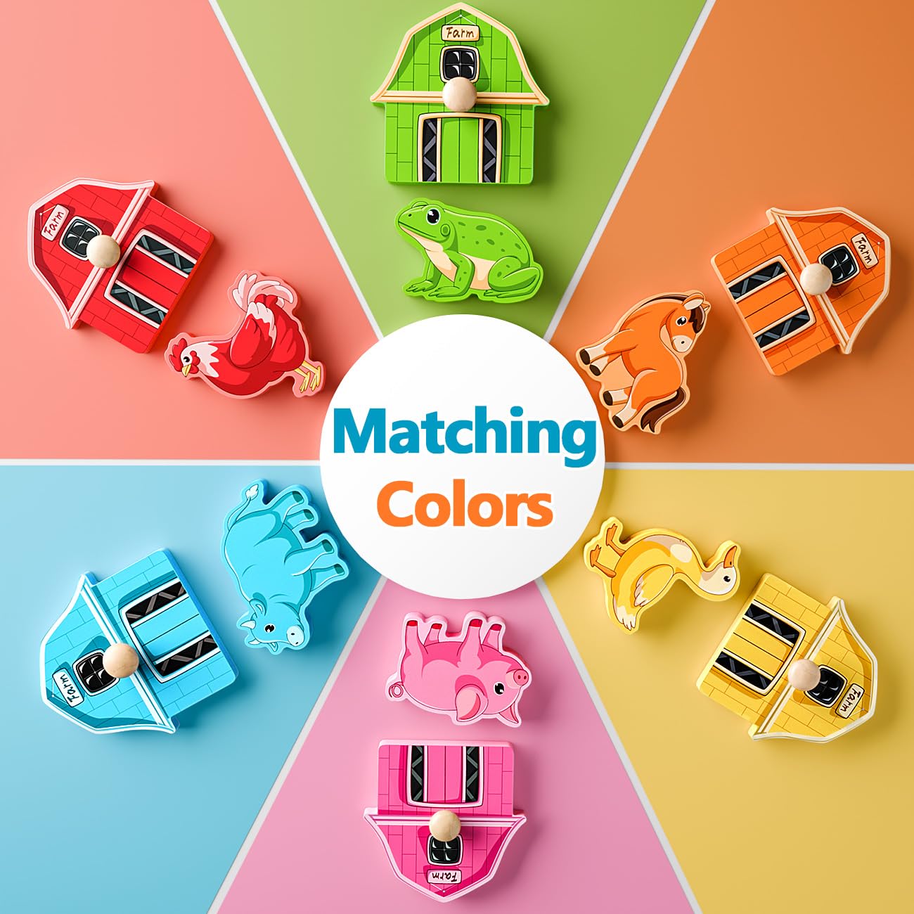 Wooden Puzzles For Toddlers 1-3 : Farm Animal Peg Puzzles, Preschool Learning Activities, Toddler Toys Age 1-2, Montessori Toys For 1 2 Year Old Boy Girl Christmas Birthday Gift