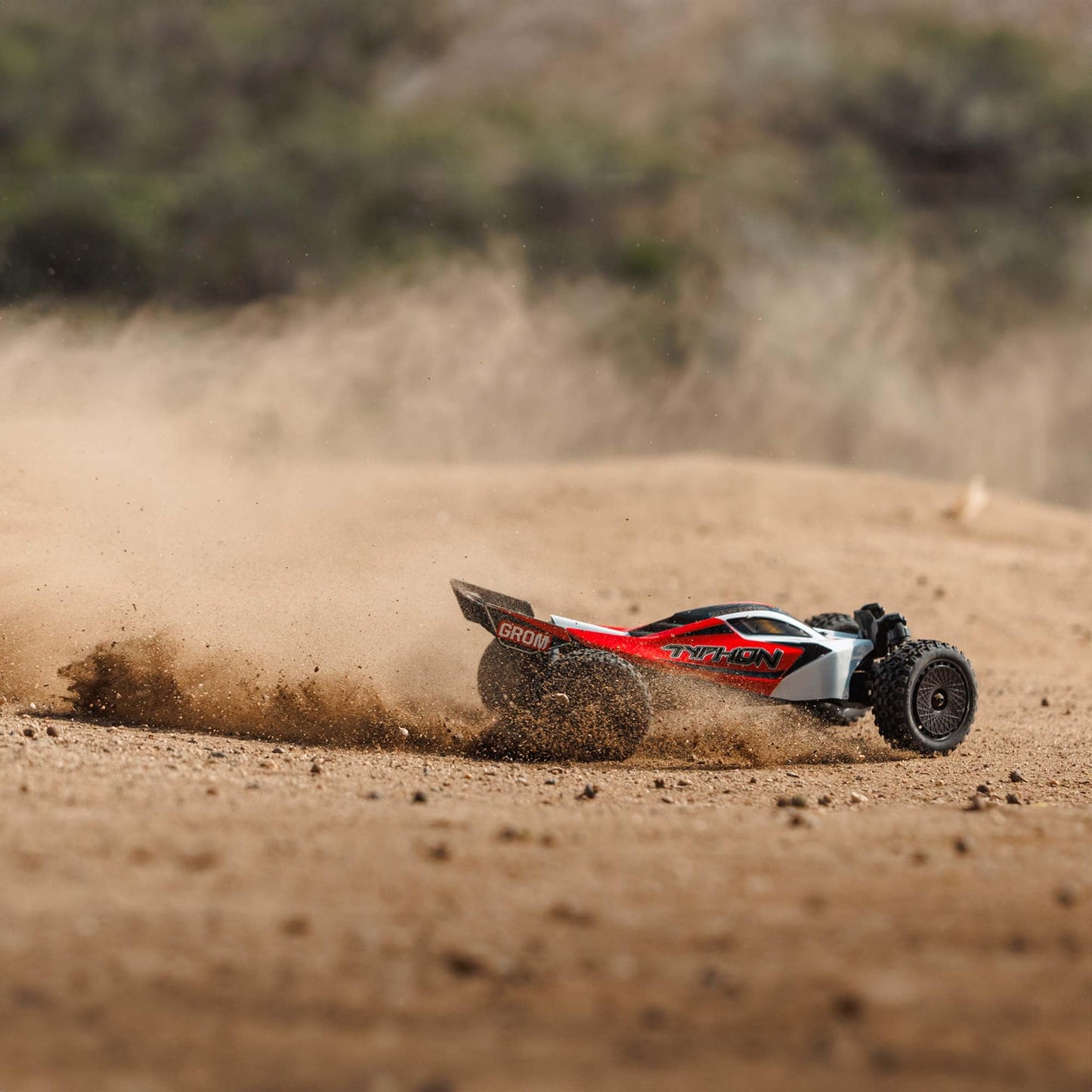 ARRMA RC Car Typhon GROM 4x4 Smart Small Scale Buggy RTR with Battery & Charger Red/White ARA2106T2