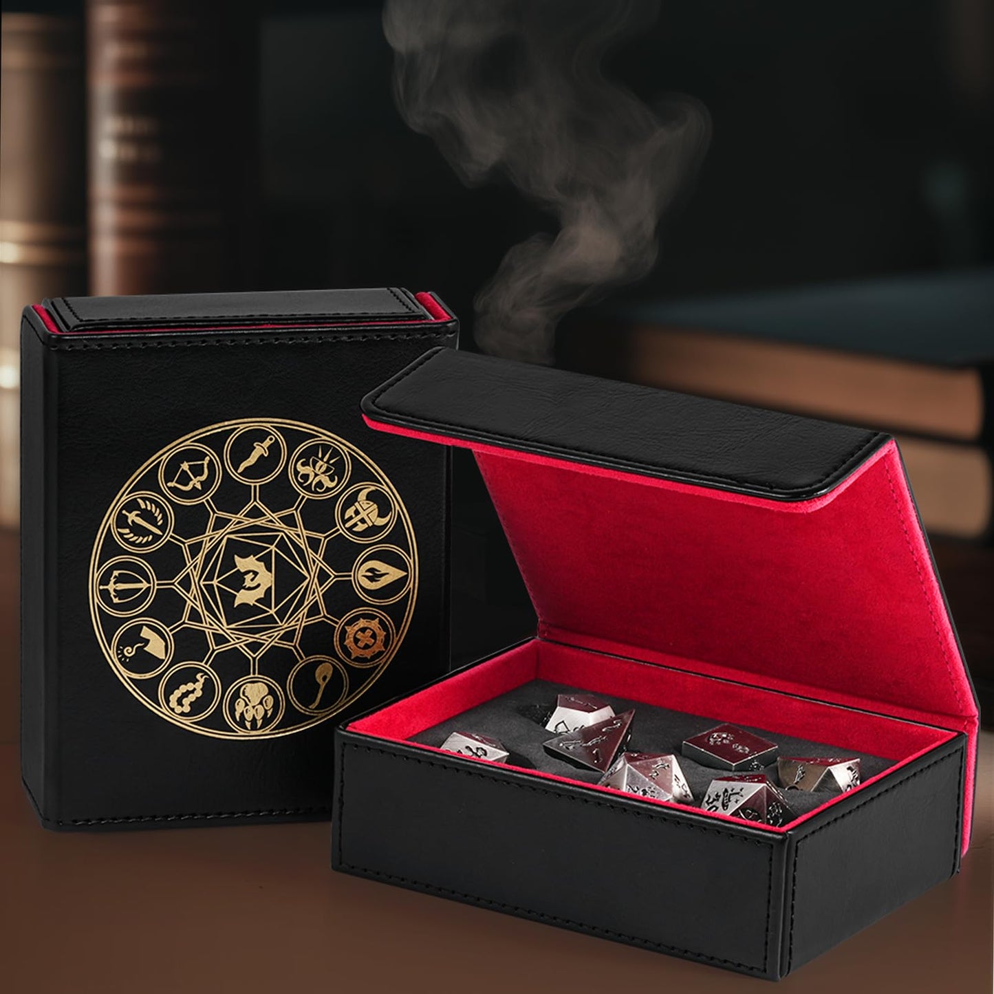 DND Dice Set, 7Pcs Metal Dice with Dice Box for Dungeons and Dragons, Polyhedral D&D Dice Set Role Playing Games, Board Games (A