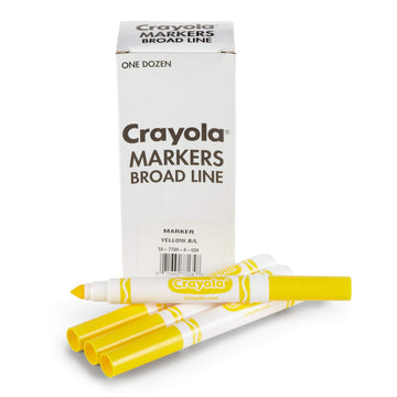 Crayola Broad Line Markers - Yellow (12Ct), Markers For Kids, Bulk School Supplies For Classrooms & Teachers
