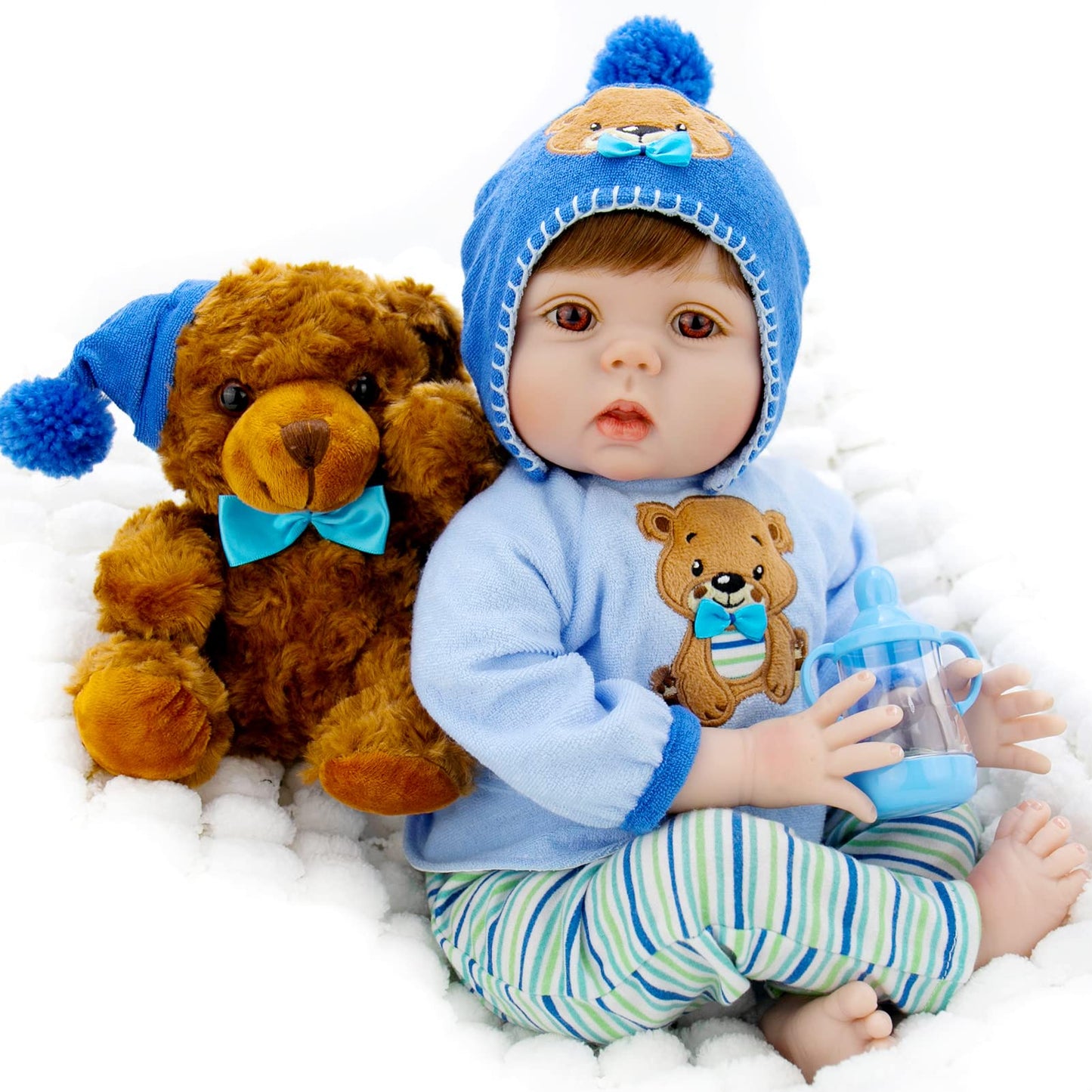 Milidool Reborn Baby Dolls Boy Lifelike Realistic Baby Doll Boy Dolls 22 Inch Newborn Baby Doll Real Looking Baby Dolls Silicone