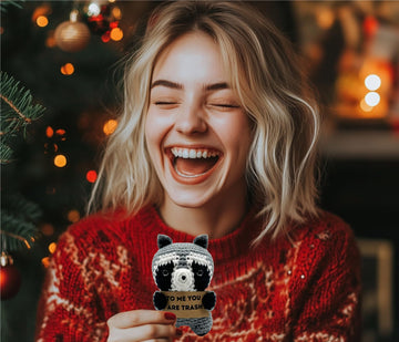 Valentines Day Gifts For Girlfriend, Handmade Cute Crocheted Finished Raccoon Plush Doll, Pocket Hug Token, Stress Balls, Squeez