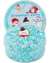 Snowman Glitter Blue & White Sequins Slime - Good Stretchy Crunchy Sensory Toy, Party Favors for Kids, Girls & Boys Gifts for Bi