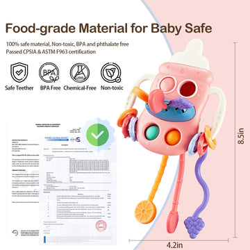 Igolfluck Montessori Toys For 1 Year Old, Sensory Toys For Toddlers 1-3, Food Grade Silicone Pull String Activity Toy, Travel To
