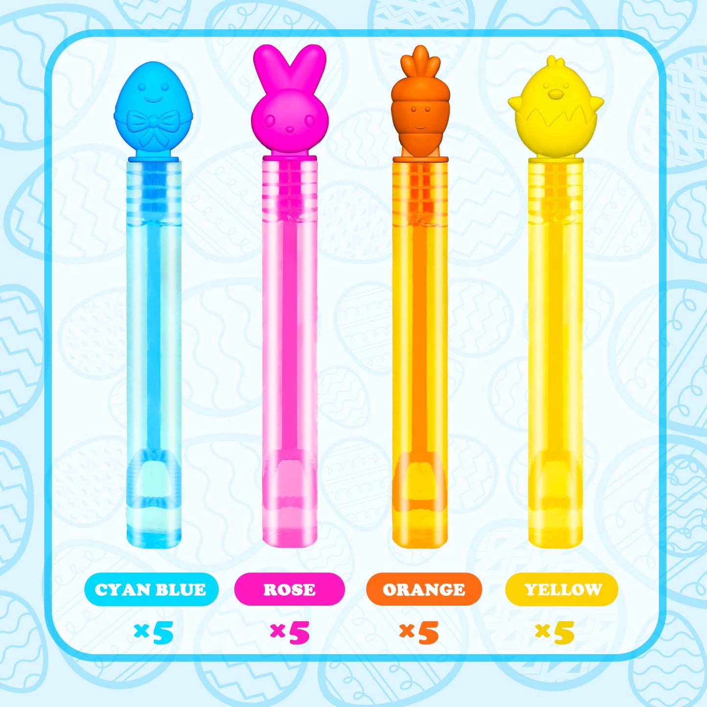 20 Pack Easter Mini Bubbles Wands Toys Gifts For Toddlers, Small Stuff Party Favors For Kids Easter Basket, Non Candy Goodie Gif