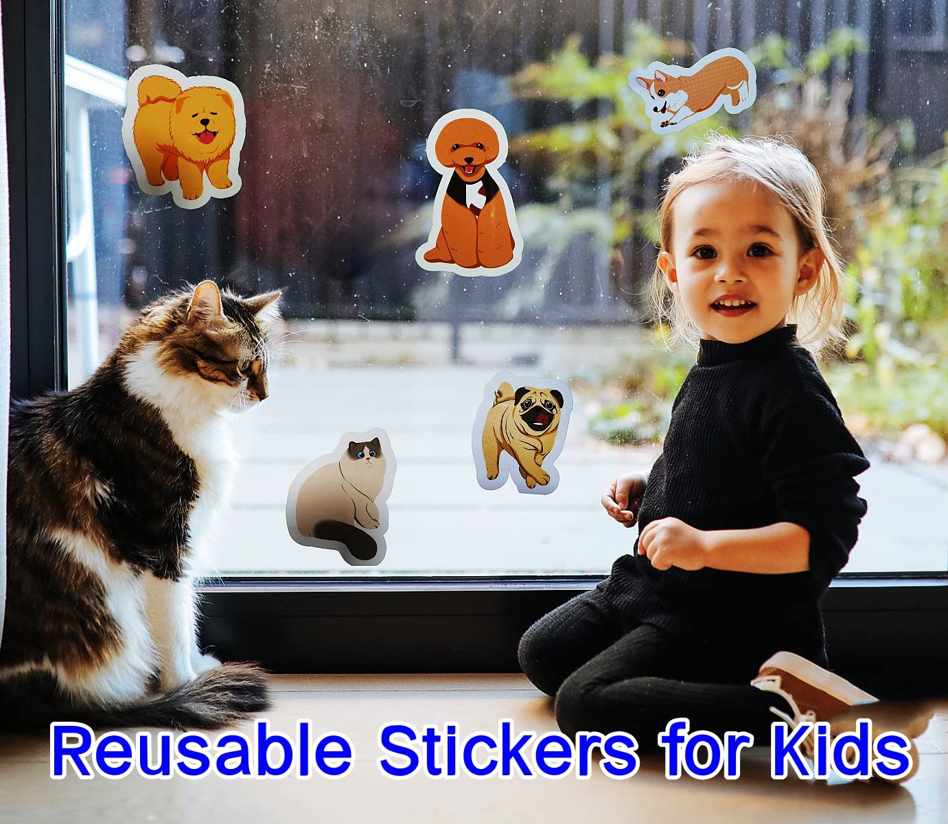 Sticker Books For Kids, Reusable Sticker Book For Toddlers 2-4 Years, 3 Sets Travel Stickers For Kids Mermaid, Princess And Pet Cute Waterproof Sticker Book For Girls Boys Birthday Gifts