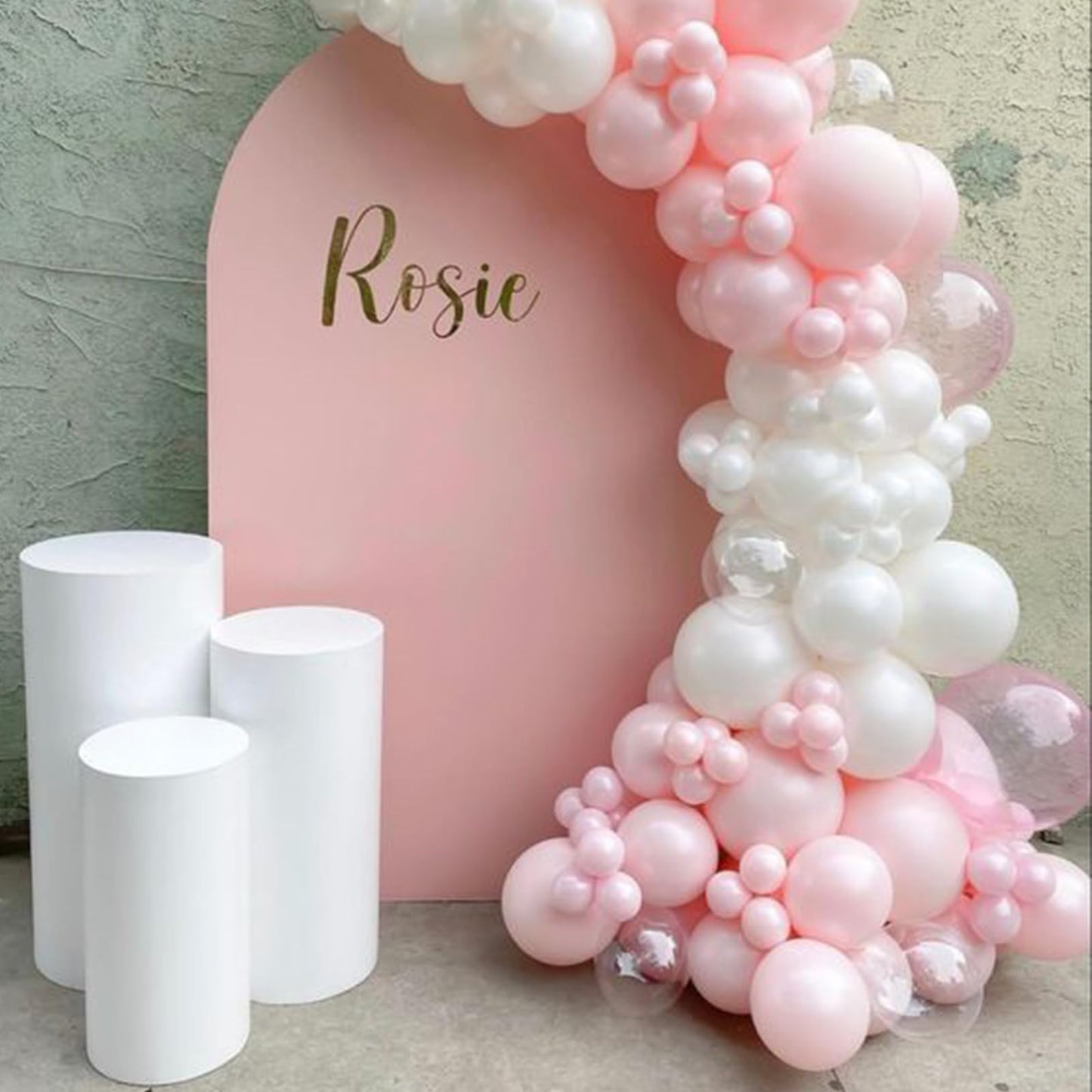 Pink And White Balloons, 12 Inch Pink White Metallic Chrome Pink Confetti Pink Latex Balloons With Ribbon Pink White Party Ballo