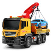 Dwi Dowellin Large Friction Powered Tow Truck Toy, Kids Rescue Crane Truck Gift for 2 3 4 5 6 Year Old Boys