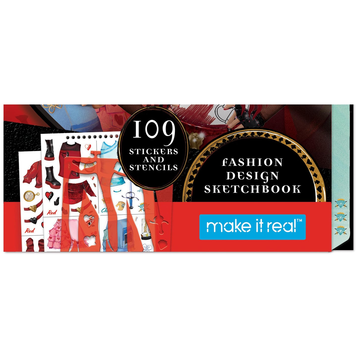 Make It Real: Descendants 4 Rise of Red Fashion Design Sketchbook - Includes 109 Stickers & Stencils, Style Models, Disney, Girl