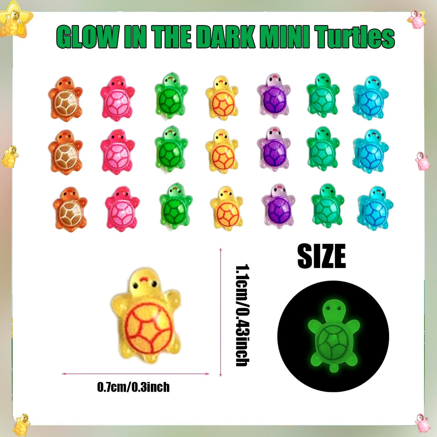 200Pcs Mini Turtle Decor For Dollhouse Resin Tiny Turtles For Crafts Micro Miniature Turtle For Fairy Garden Dollhouse Micro Lan