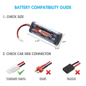 Tenergy 7.2V Battery Pack High Capacity 6-Cell 3000mAh NiMH Flat Battery Pack, Replacement Hobby Battery for RC Car, RC Truck, R