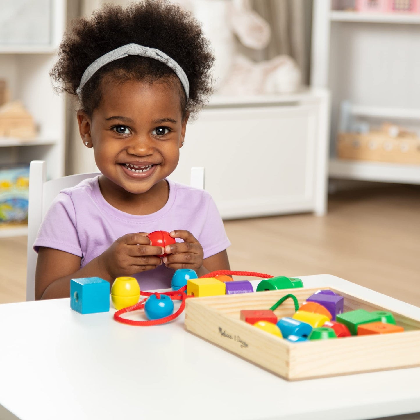 Melissa & Doug Primary Lacing Beads, 32 Pieces