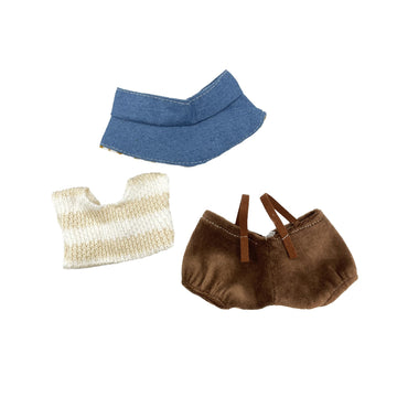 Clothes for Doll(NO Doll Included) 15/17cm Doll Clothes Set for Doll Outfit Accessories for Doll Brown Jumpsuit