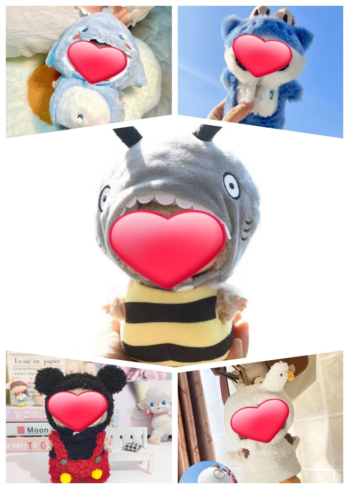 17Cm Doll Clothes For Doll, Outfits Costumes Compatible With Dolls Keychain Accessories (Black & Red Qiqi)