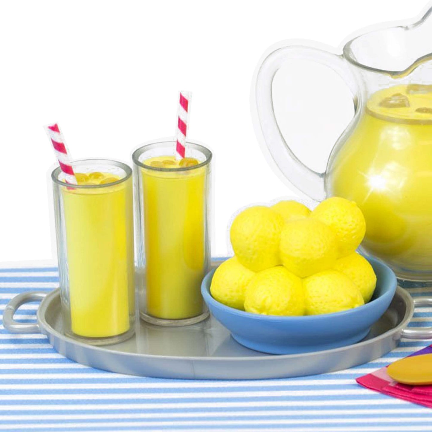 Sophia'S 18' Doll 12 Pc. Lemonade Stand Set With Doll-Sized Pitcher, Table Runner And Service For Four