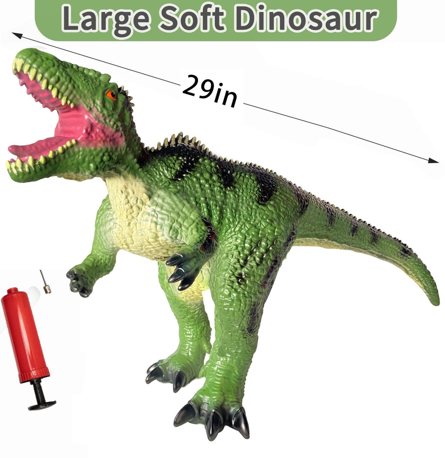 Yongjule Big Dinosaur Toys For Boys, 29 Inch Large Giganotosaurus Toys, Giant Inflatable Dinosaur Toys For Kids 3-5, Toddler Jum