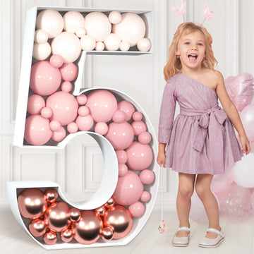 Imprsv 3Ft Mosaic Numbers For Balloons, Marquee Number, Mosaic Number Frame, Number 5 Balloon For 15Th 25Th 50Th Birthday Decora