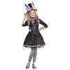 Amscan Dark Mad Hatter Halloween Costume For Women, Medium, Includes Dress, Hat, Bowtie, And Tights