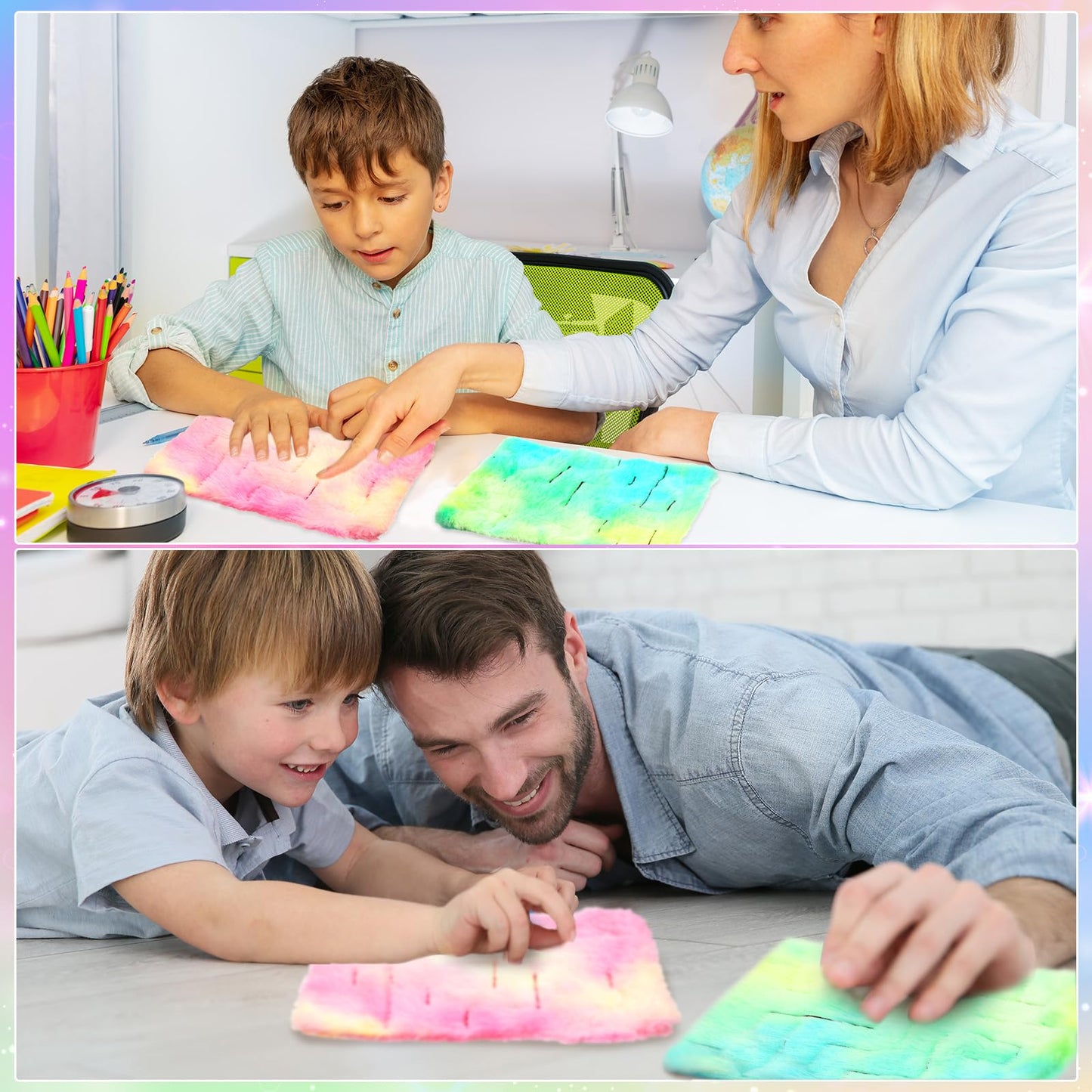 2 Pack Marble Maze Mat Fidget Sensory Tactile Sensory Toys Stress Relief Toys Anxiety Relief Toys Calming Toys For School Classroom Reduce Stress Anxiety Improve Focus (Classic Style,8.7 X 6.3 Inch)