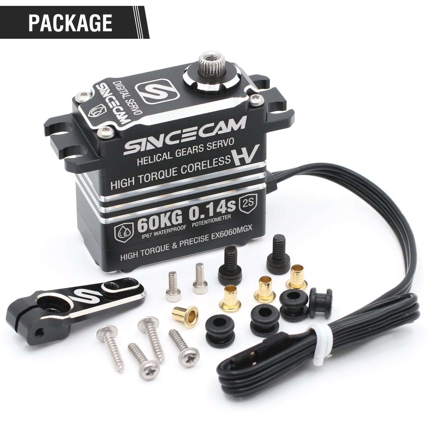 Sincecam 60KG High Torque RC Servo,Waterproof Digital Coreless Steering Servos,Programmable,Reinforced Steel Helical Gears,All A