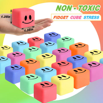 16 Pack Mini Slow Rising Stress Cube, Square Fidget Ice Cube Stress Balls, Stretchy Fidget Toy For Anxiety Stress Relief, Classr