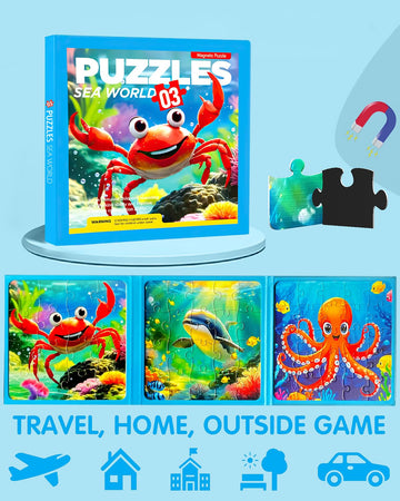 Magnetic Puzzles For Kids 4-6, Children Travel Puzzle Book Activity Toys Games For 3 4 5 6 Years Old Kids Boys Girls In Car Airp