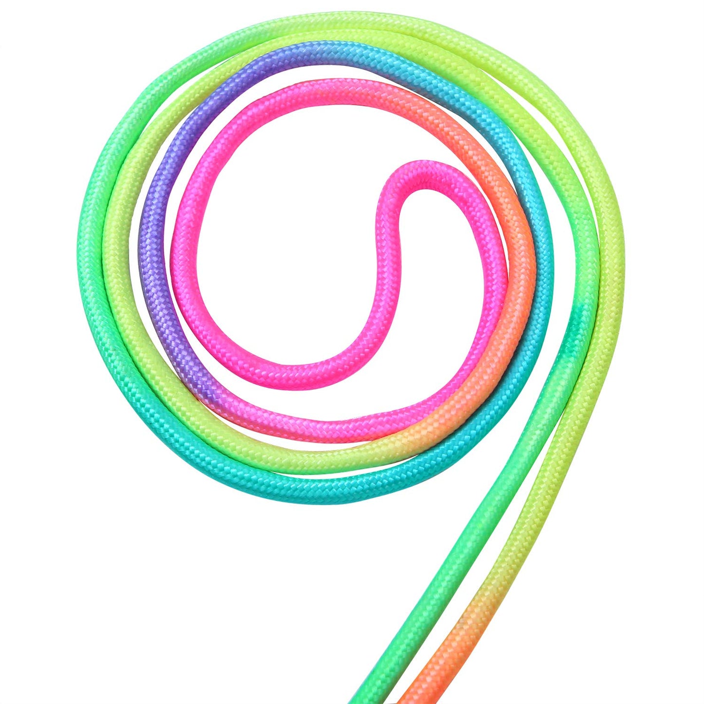 Elcoho 10 Pack Kids Rainbow Jump Rope Set Jumping Ropes Vibrant Skipping Ropes For Kids Outdoor Fun, Party Favors, 7.2 Feet
