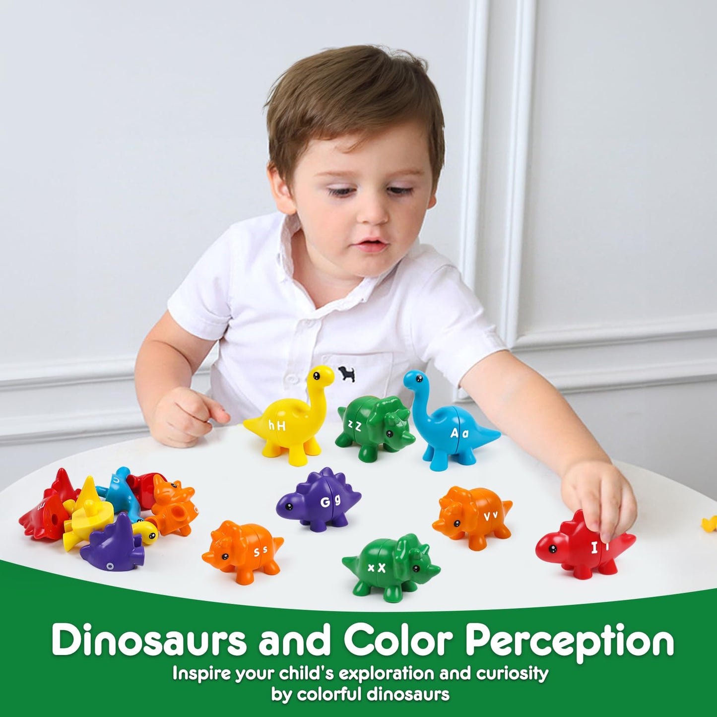 Naodongli Dinosaur Toys For Kids 3-5,Alphabet Learning Abc Uppercase Lowercase Fine Motor Skills Dinosaur Matching Games Easter Basket Stuffers For Toddler Boys Girls