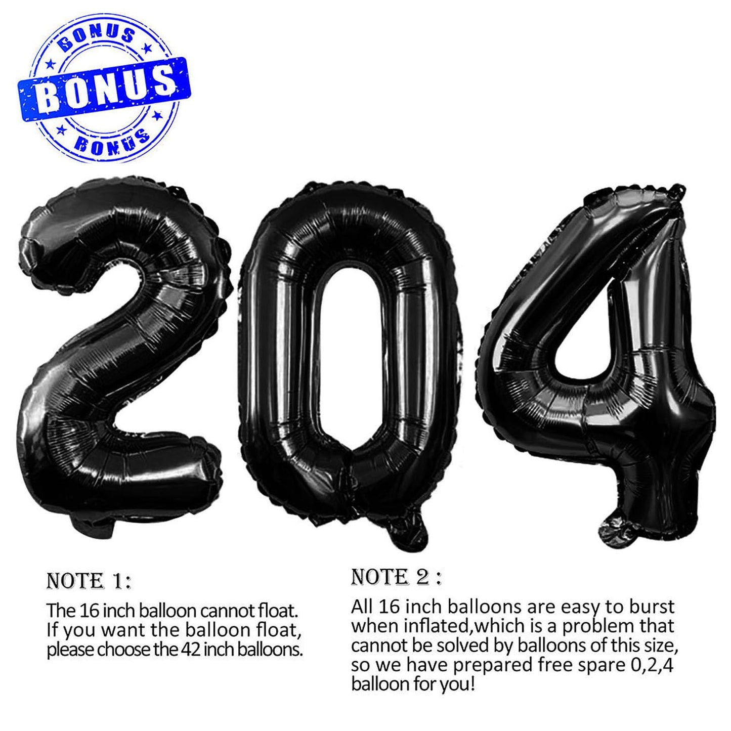 Goer 2025 Foil Number Balloons For 2025 New Year Eve Festival Party Supplies Graduation Decorations (Black,16 Inch)