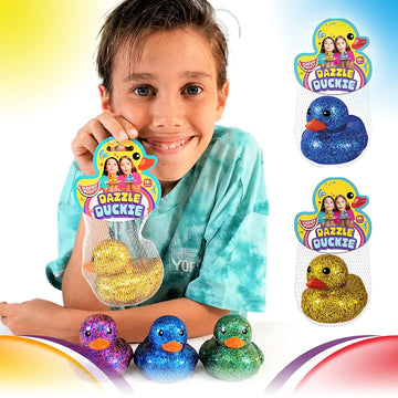 Ja-Ru Glitter Rubber Ducks (144 Units Assorted Color) Water Bath Toys For Kids. Pool & Beach Essentials. Stress Relief Sensory P