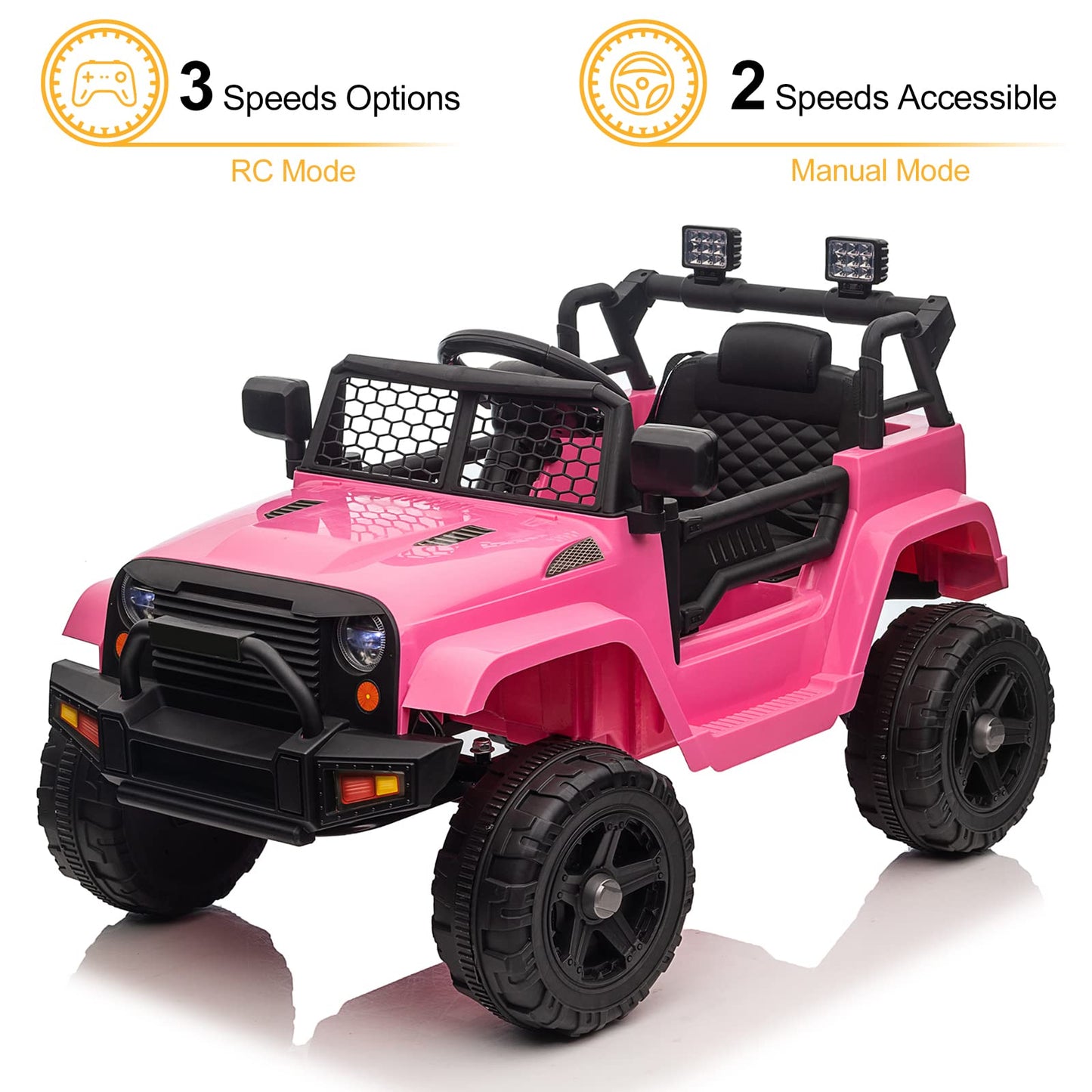 Winado 12V Kids Ride On Truck, Battery Powered Electric Kids Car Vehicle Toy W/Parent Remote Control, Openable Doors, Slow Start