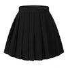 Women`S Flared Vintage Pleated High Waist Pleated Skirts(Xl,Black)