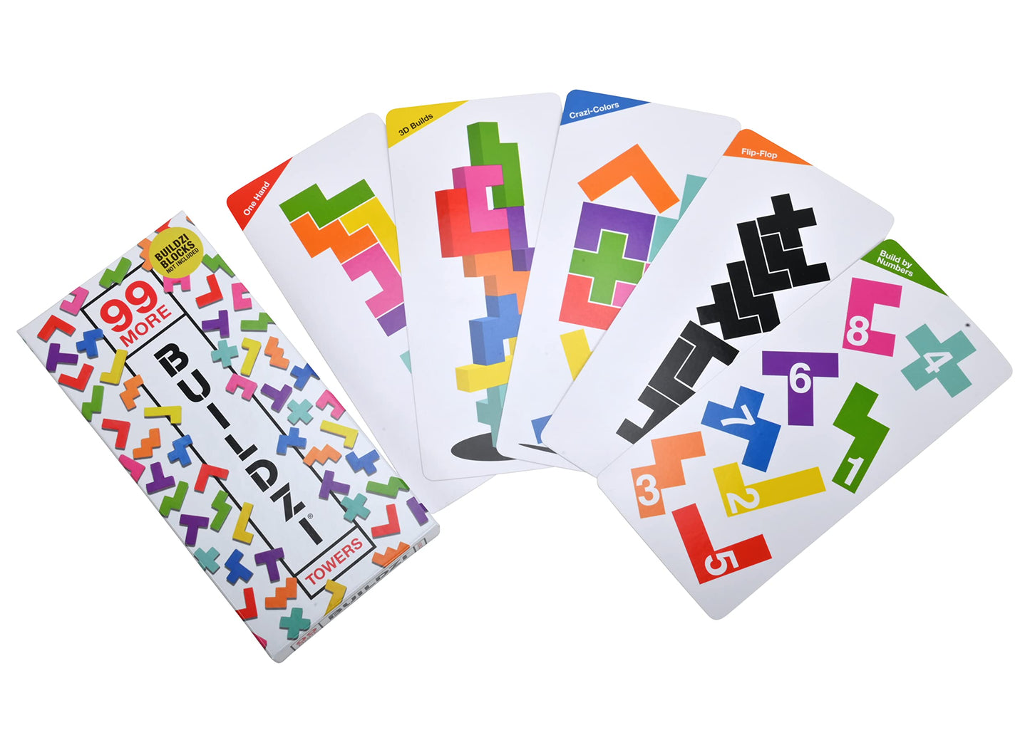 Tenzi 99 More Buildzi Towers Includes 5 New Tower Styles For The Fast Stacking Game For The Whole Family - 2 To 4 Players - 5 Fun Party Games Including The Buildzi Challenge
