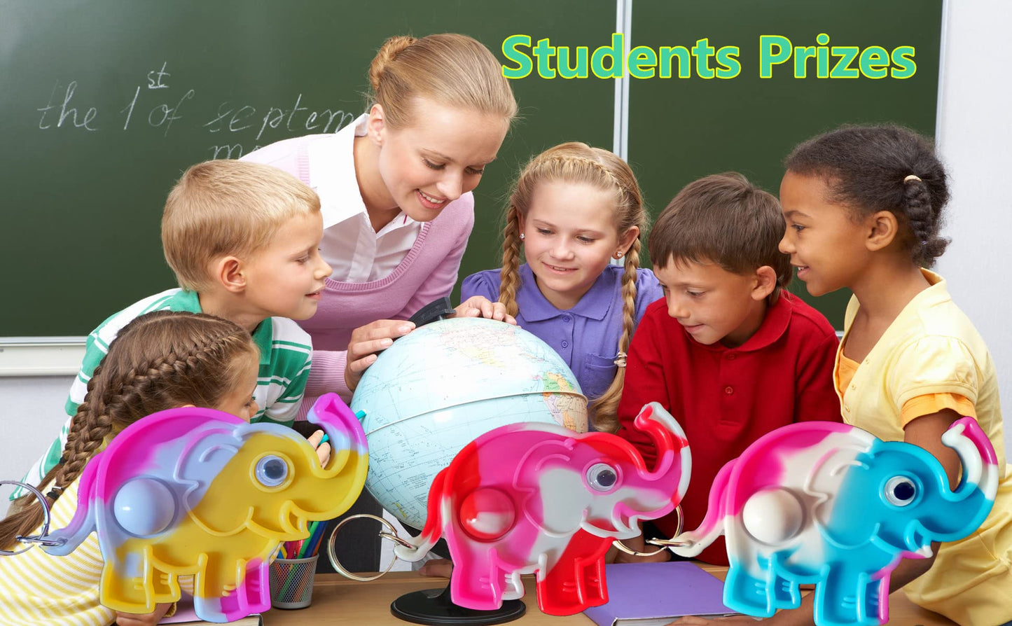 24 Packs Funny Present Unique Mini Elephant Assorted fidgets Bubble Toys for Kids Children Classroom Students Gifts from Teacher