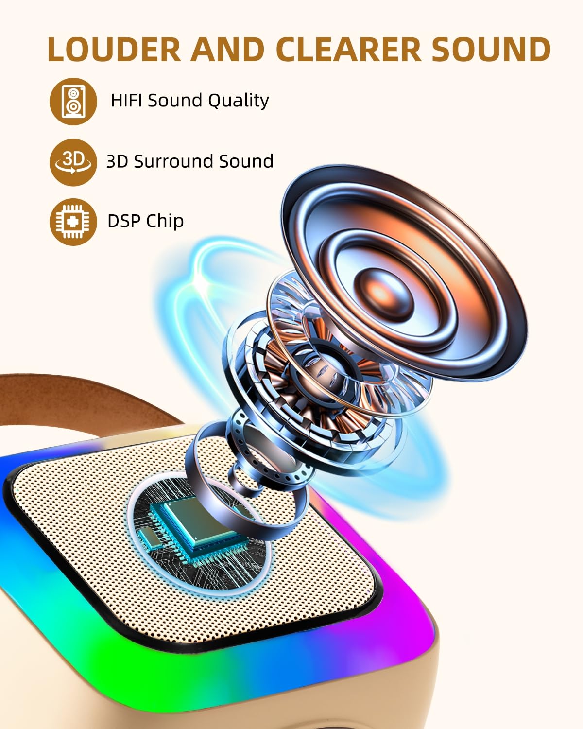 Anliuanliu Kids Karaoke Machine For Adults, Mini Portable Karaoke Bluetooth Speaker With 1 Wireless Microphone, Birthday Gifts T