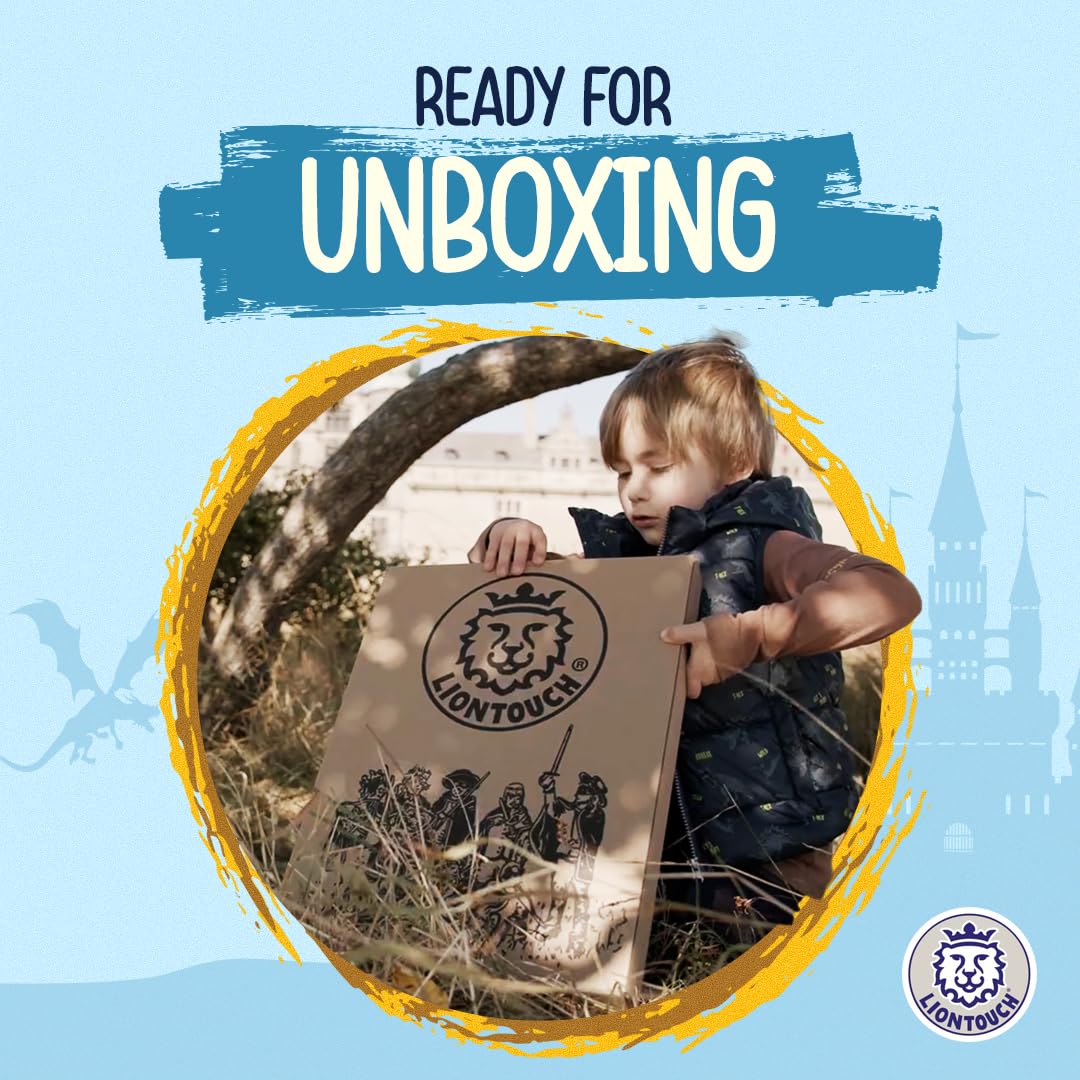 Liontouch - Noble Knight Foam decorative replica blade & Shield for Kids Blue - Age 3-8 Years | Durable & Safe Medieval Toy Set | & Battle Accessories for Pretend Play Dress Up & Knight Costumes for Boys