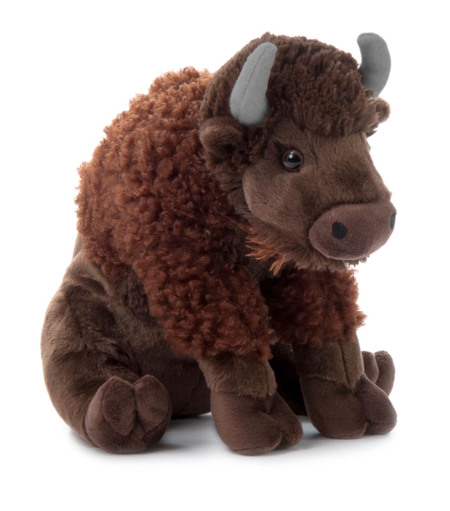 The Petting Zoo Bison Plush Toy, 12 Inch Sitting Stuffed Animal, Brown, Model 420324, Perfect Gifts for Kids