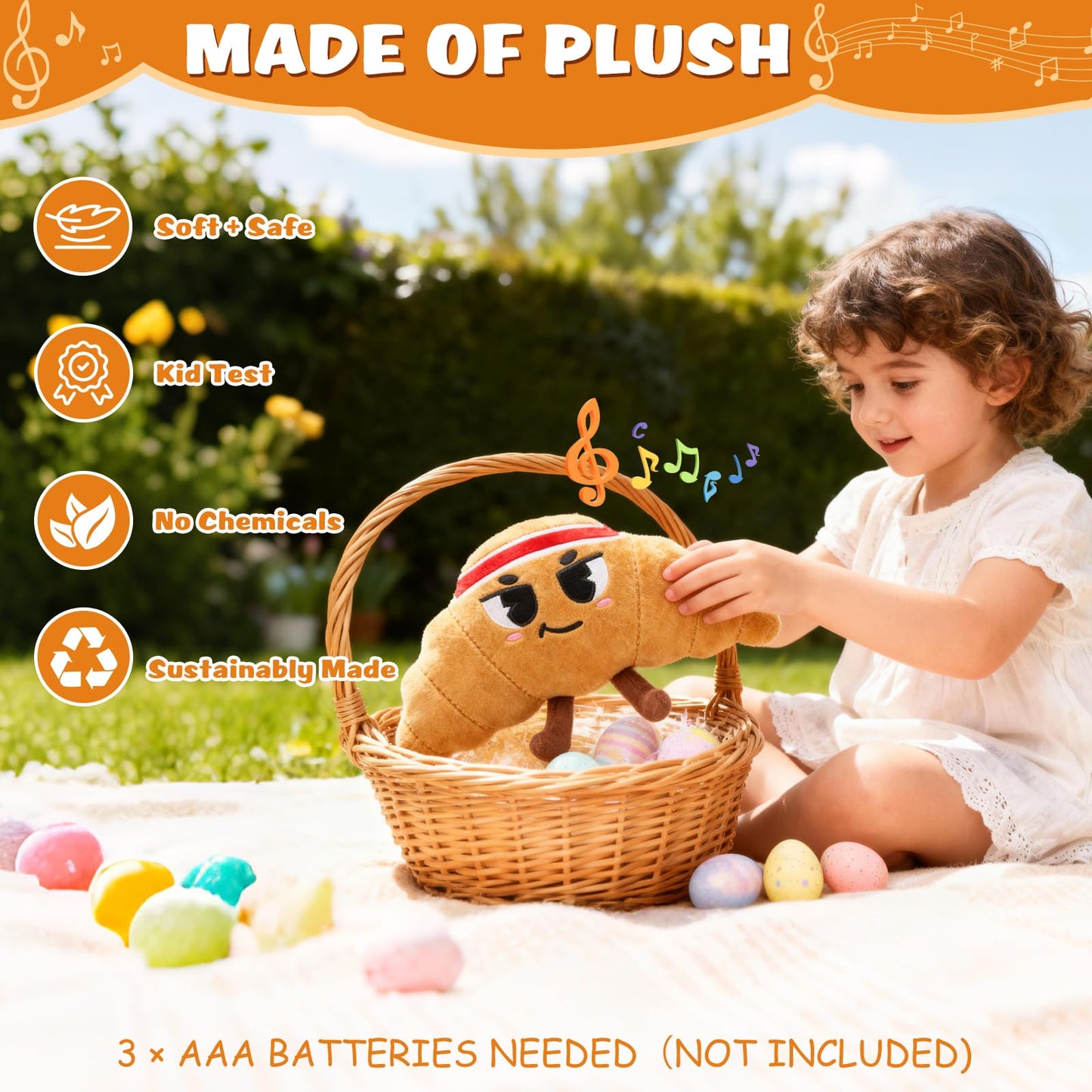 Flip & Pass The Croissant, Electronic Interactive Game, Hilarious Family Party Games for Kids Ages 3, 4-8+, Indoor/Outdoor Toys,