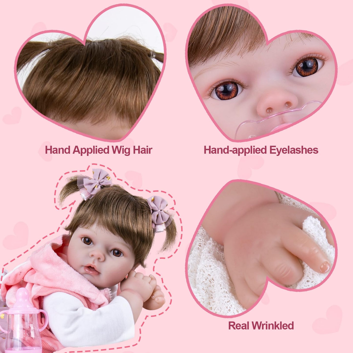 Aori Realistic Reborn Baby Dolls - 22 Inch Lifepreviously openedborn Baby Girl - Ultra Soft Vinyl Handmade Reborn Toddler with Pink Outfit | Real Looking Baby Doll Gift for Kids 3+ Collectors Role Play